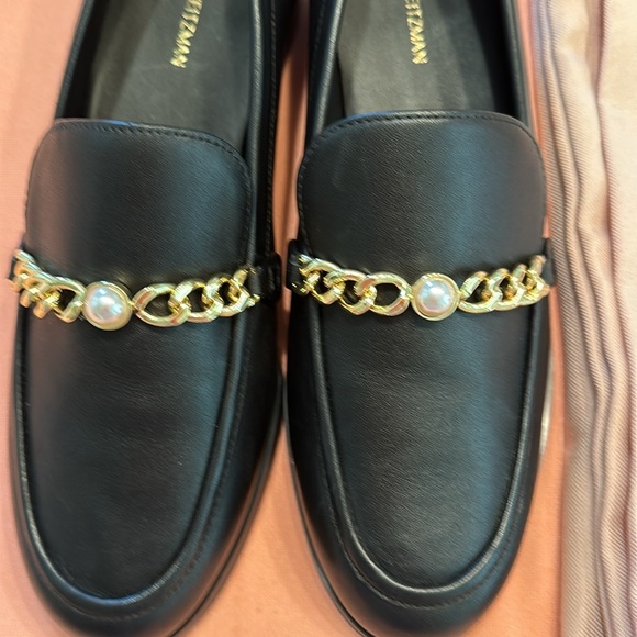 New Stuart Weitzman Leather Shoes. Size 7.5. Black. Storage Bag Included. - Picture 2 of 6